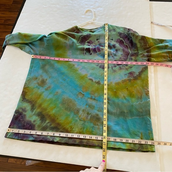 KITH Tie Dye Tee Tshirt Mens Size XL Long Sleeve Shirt Crewneck Custom Upcycled - Picture 6 of 11
